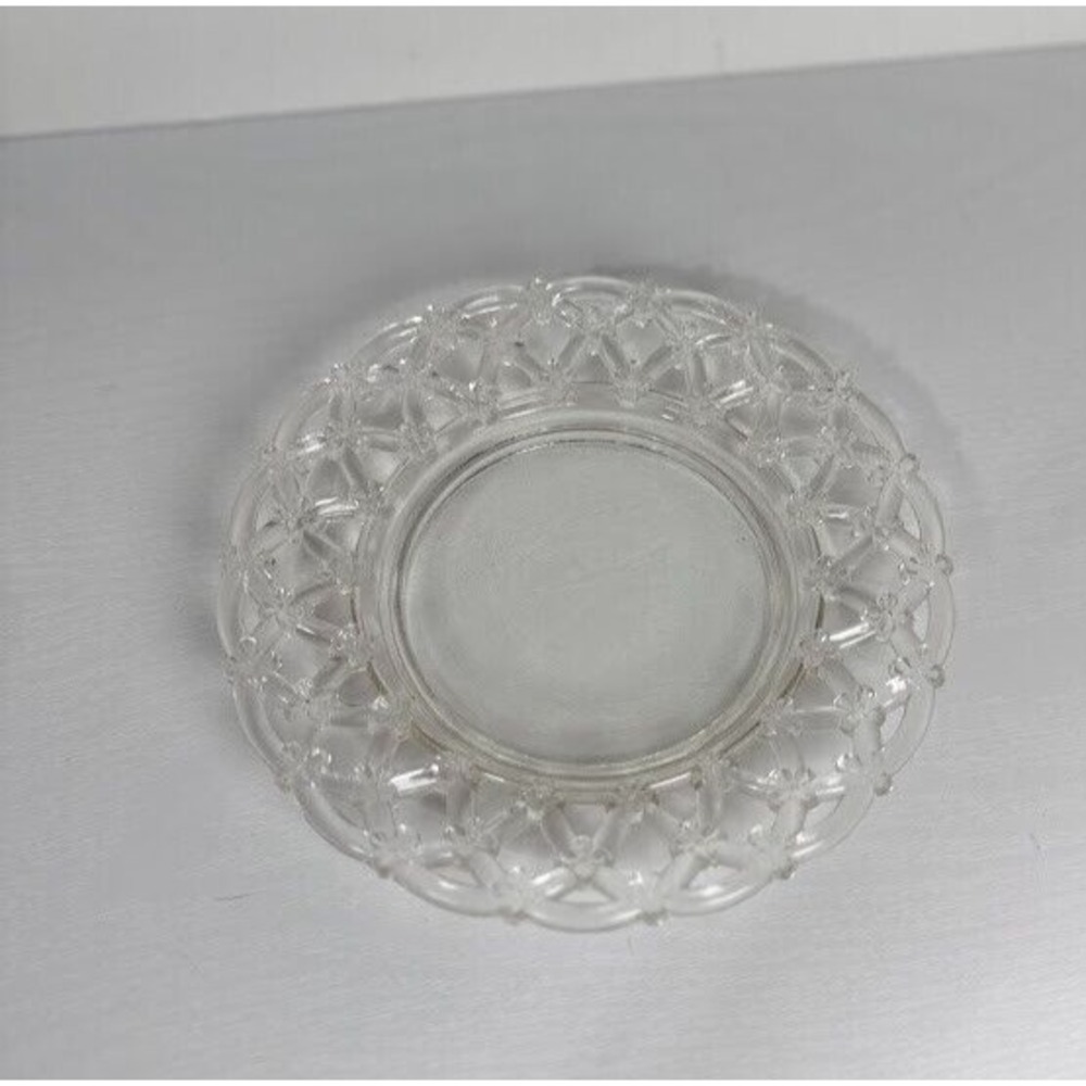 Vintage Westmoreland Clear FORGET ME NOT Laced Edge Dessert Plate 7.25" Diameter